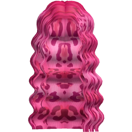 Long Extra Curly Waves Hot Pink Leopard Print Hair