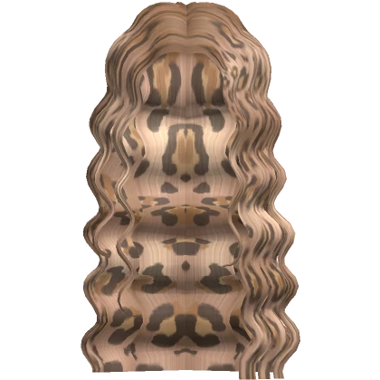 Long Extra Curly Waves Blonde Leopard Print Hair