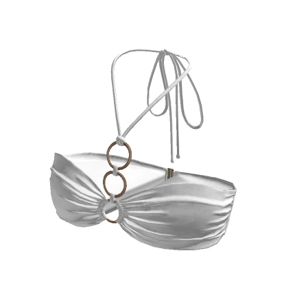 White Urban Summer Beach Halter Bikini Top