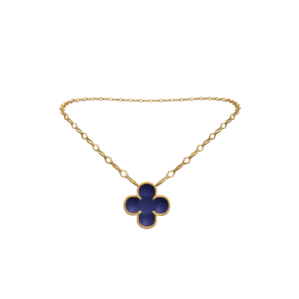 Gold Clover Necklace (3.0) Blue