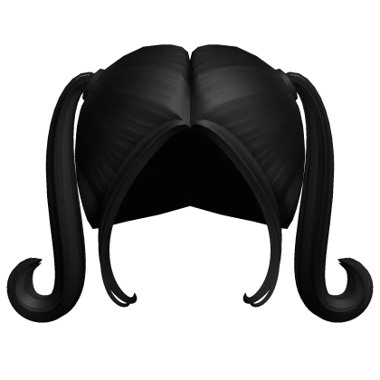 High Twin Preppy Curly Pigtails in Black