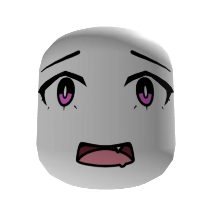 Kawaii Shocked Pink Eyes Face (White)