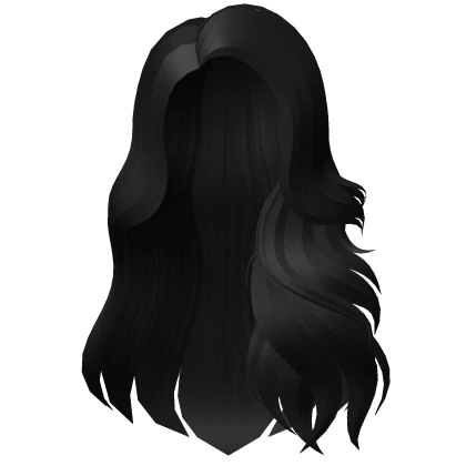 Long wavy black hair