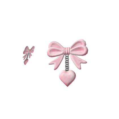 Pink Pearl Bow & Heart Hair Clips