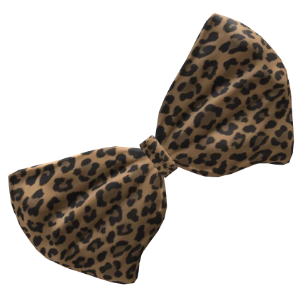 Y2K Hime Gyaru Big Leopard Ribbon