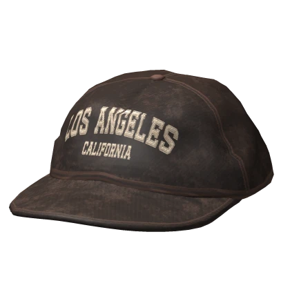 Distressed LA Cap Backwards Brown