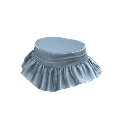 Washed Denim Ruffled Skirt 