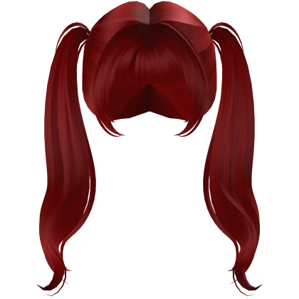  Loose Long Bangs Anime Ponytails in Red