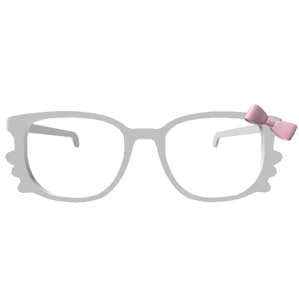 Cute Kitty Bow Glasses in White/Pink