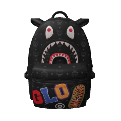 ♠️Black Logo Glo Ent Shark Backpack Mens♠️