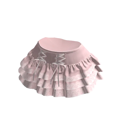 Pink 3 Layer Ruffle Skirt