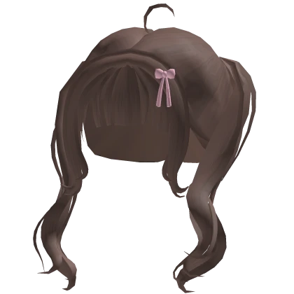 ୨୧ cutecore anime long pigtails w/ bow - brown