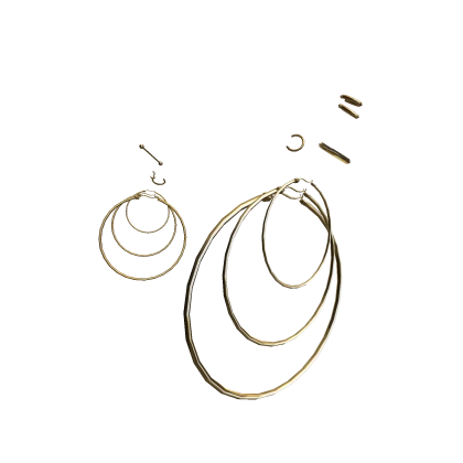 Big Hoop Earring Stack [Gold]