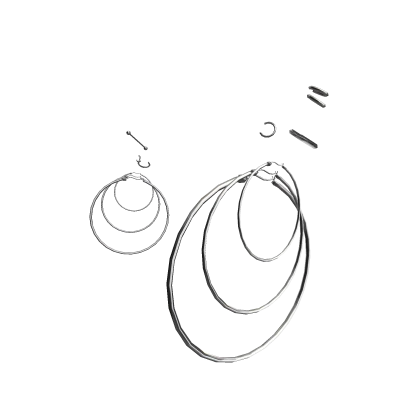 Big Hoop Earring Stack [Silver]