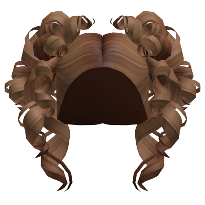 Messy Curly Pigtails in Light Brown