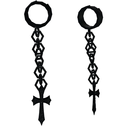 y2k cross earrings in black