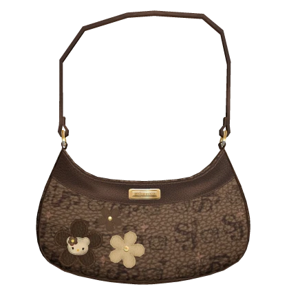 Y2K Summer Designer Flower Purse in Brown