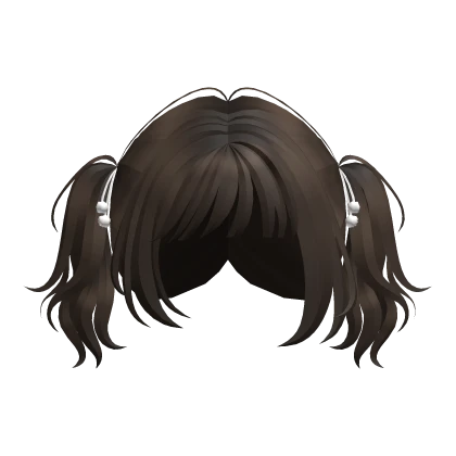 Adorable Fluffy Pigtails W Pompoms (brown)