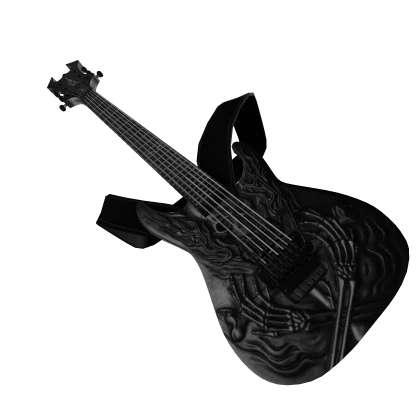 Skull Design Electric Guitar With Strap 