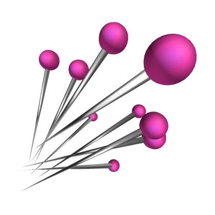 Pink sewing pins