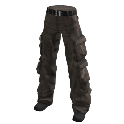 Denim Cargo Pants Brown