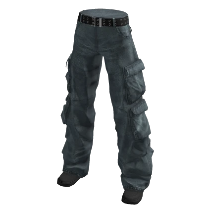 Blue Denim Cargo Pants