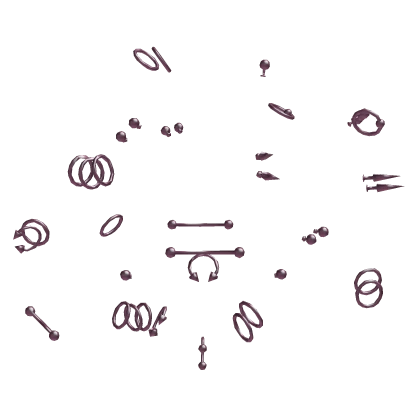 Pink Titanium Head Piercings