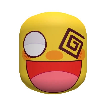 Crazed Smiling Crazy Silly Grin Face [Yellow]