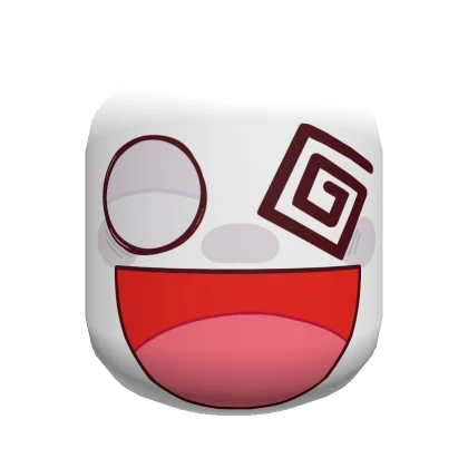 Crazed Smiling Crazy Silly Grin Face [White]