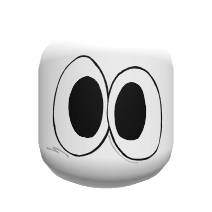 Goofy Big Silly Eyes Face [White]