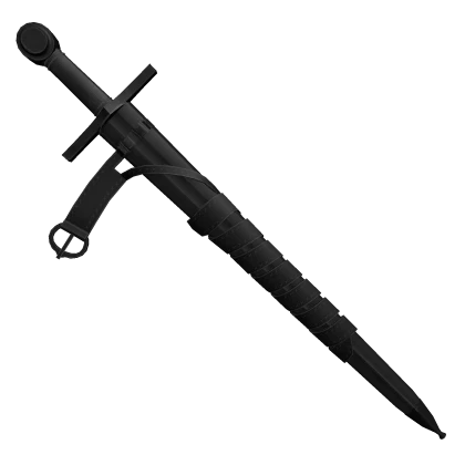 Realistic Black Sheathed Medieval Sword (Left)