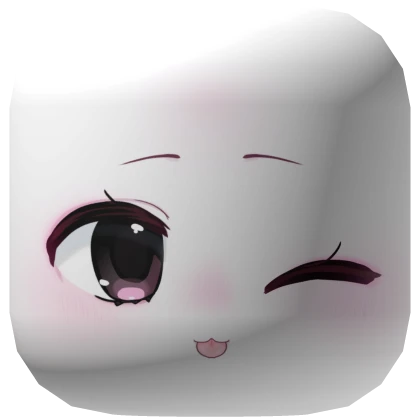 ୨୧: kawaii happy wink chibi anime face mask