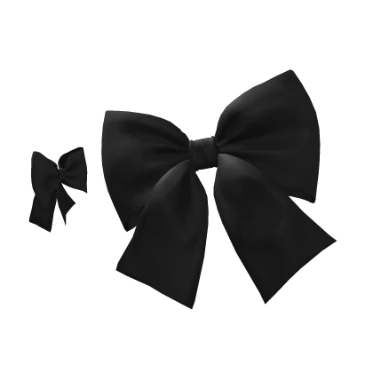 Side Bows Black Hair Clips Double Bow Kawaii Chibi