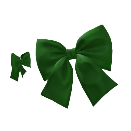 Side Bows Green Hair Clips Double Bow Kawaii Chibi