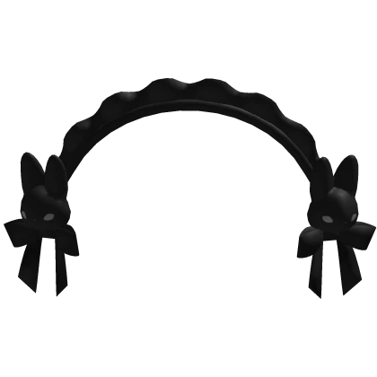 Black Bunny Ruffle Headdress with Ribbons