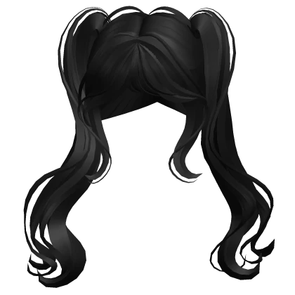 ♡ layered twirly pigtails black