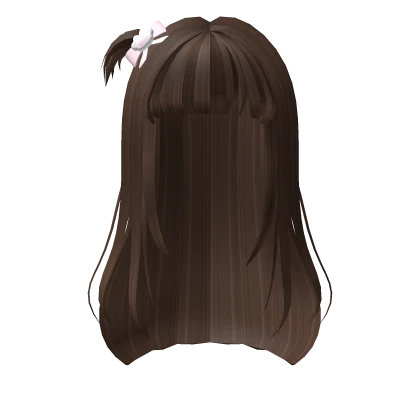 ꒰♡꒱ brown hair with paw bow