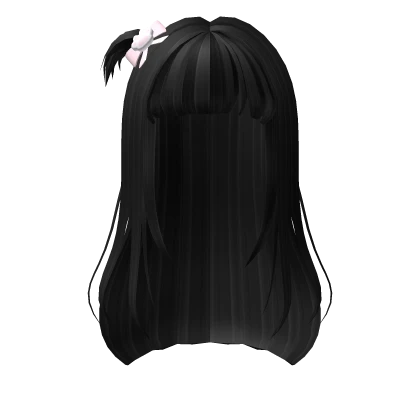 ꒰♡꒱ black hair with paw bow