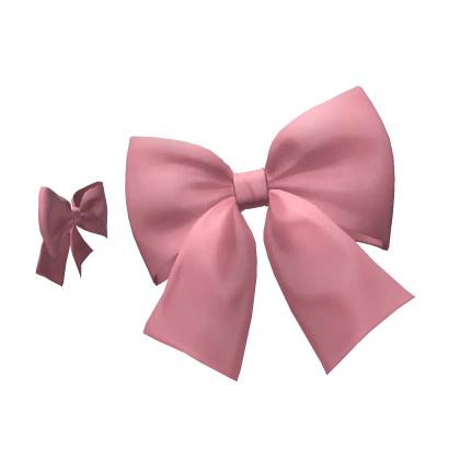 Side Bows Pink Hair Clips Double Bow Kawaii Chibi