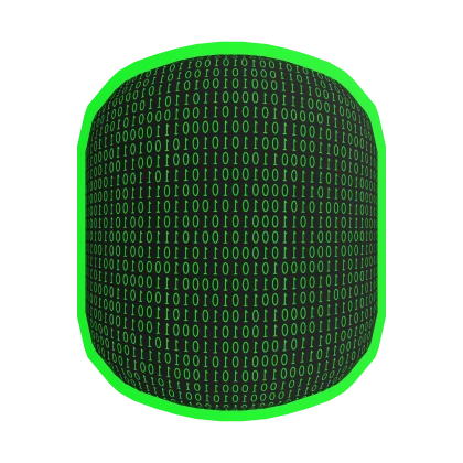 [Glowing] Green Binary Hacker Head