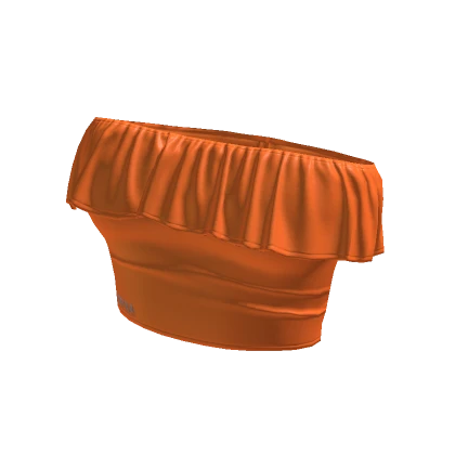 ☆ leather ruffle orange tube top