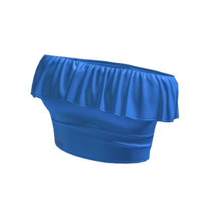 ☆ leather ruffle blue tube top