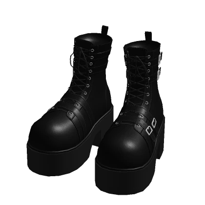 Black goth platform boots
