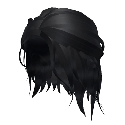 Messy Half-Up Anime Samurai Hair (Black)