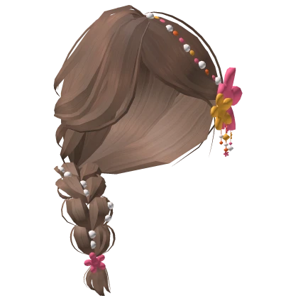 brown sunset preppy flowery side braid