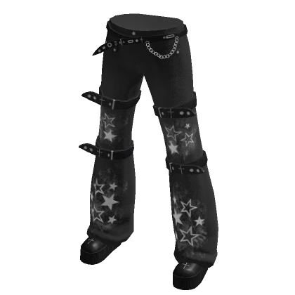 Y2k Gothic Jeans w Stars