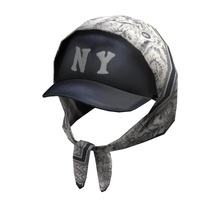 🦇Vintage Y2K NY Hat w Head Scarf Bandana🦇