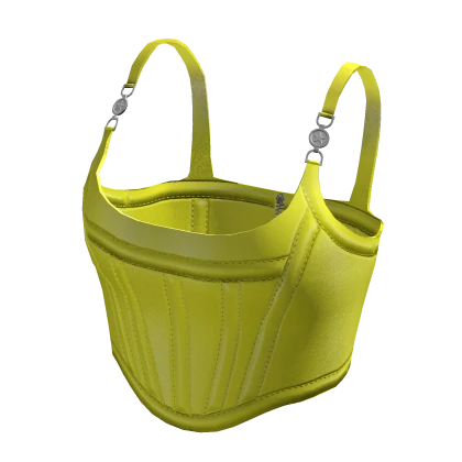 Supermodel Yellow Satin Corset Top