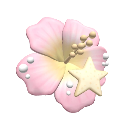 summer mermaid hair flower (pink)