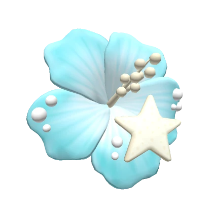 summer mermaid hair flower (blue)